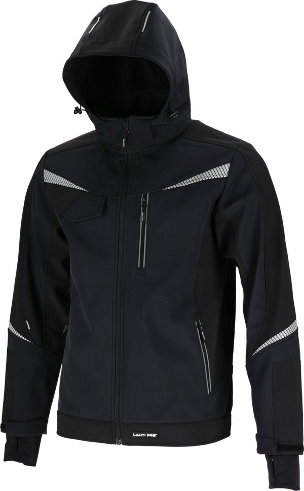 Lahti Pro ΜΠΟΥΦΑΝ SOFTSHELL ΜΕ ΚΟΥΚΟΥΛΑ ΜΑΥΡΟ, "3XL", CE, LAHTI
