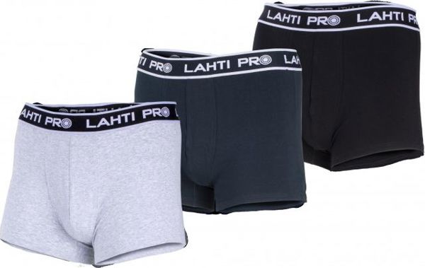 Ανδρικά μποξεράκια Lahti Pro μαύρα, γκρι, μπλε ναυτικό, 3 ζευγάρια, "s", lahti