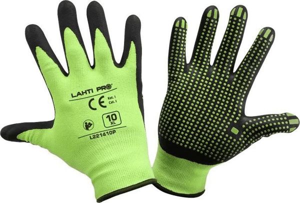 Γάντια νιτριλίου κίτρινα-μαύρα Lahti Pro "9" (L221409K)