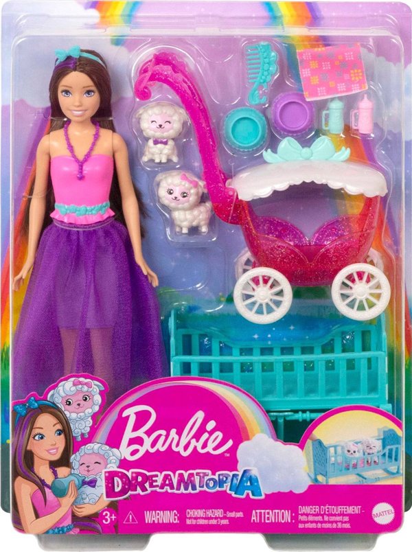 Κούκλα Barbie Barbie ΚΟΥΚΛΑ BARBIE SKIPPER ΜΕ ΚΑΡΟΤΣΙ ΚΑΙ ΜΩΡΑ ΑΡΝΑΚΙΑ Καρότσι HLC29 Dreamtopia