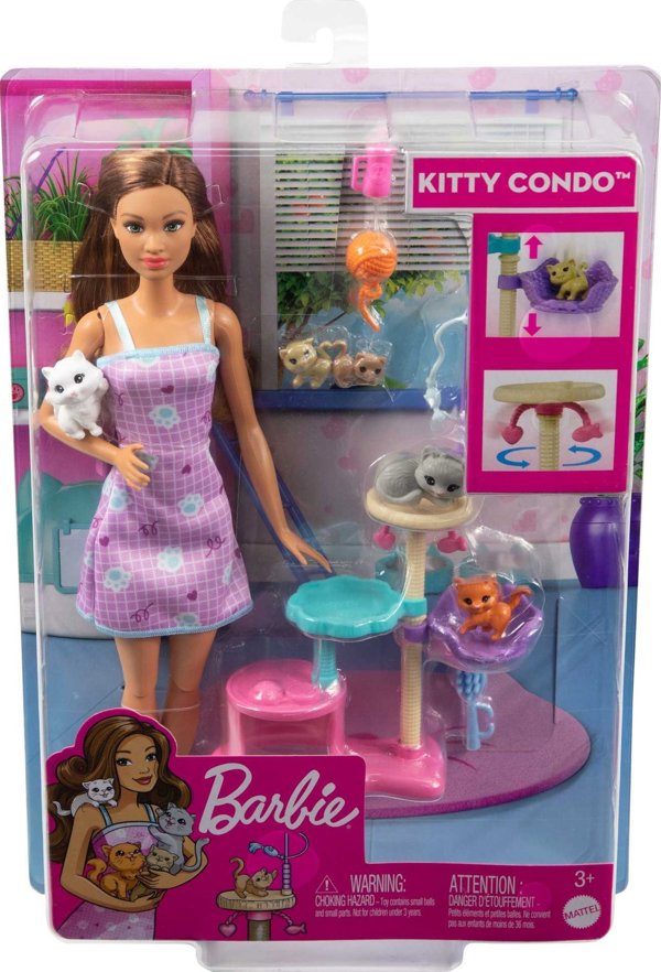 Barbie Σετ Παιχνιδιού Με Κούκλα Και Ξύστρα Για Γατάκια Mattel