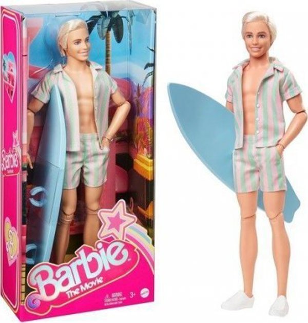 Κούκλα Barbie Mattel Barbie The Movie Ken surfer με σανίδα HPJ97 /3