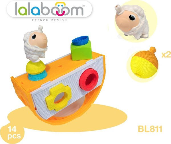 LALABOOM shape sorter with beads, 14 pcs., BL811