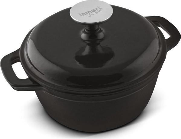 Lamart LT1207 Μαντεμένια Χύτρα 18cm, Μαύρη, Κατάλληλη για Φούρνο