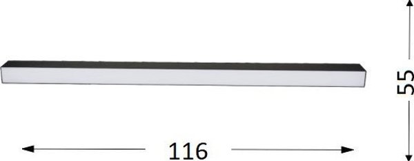 Φωτιστικό οροφής Sourcing LED SURFACE MOUNT 40W,120CM, BLACK LIMAN