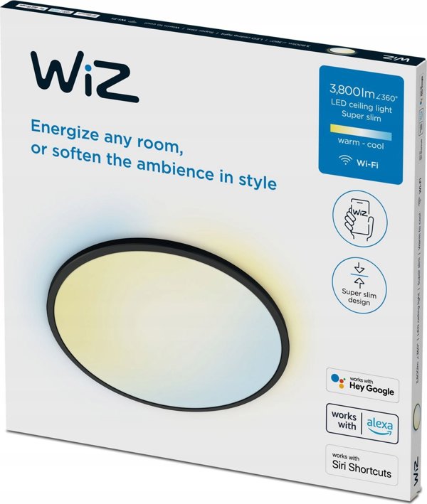 Φωτιστικό οροφής Signify WiZ SuperSlim Deckenleuchte Tunable White 3800lm Μαύρο