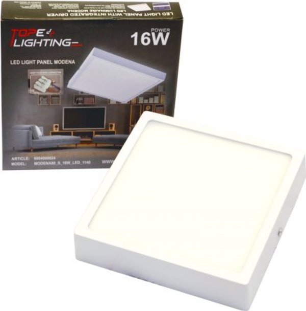 Φωτιστικό οροφής Tope LED PANEL MODENA SQ 16W NW IP44 1280LM