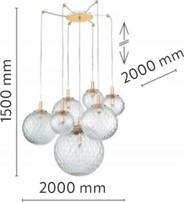 Φωτιστικό κρεμαστό TK Lighting PENDING LIGHT CADIX7XG9 4608 GOLD