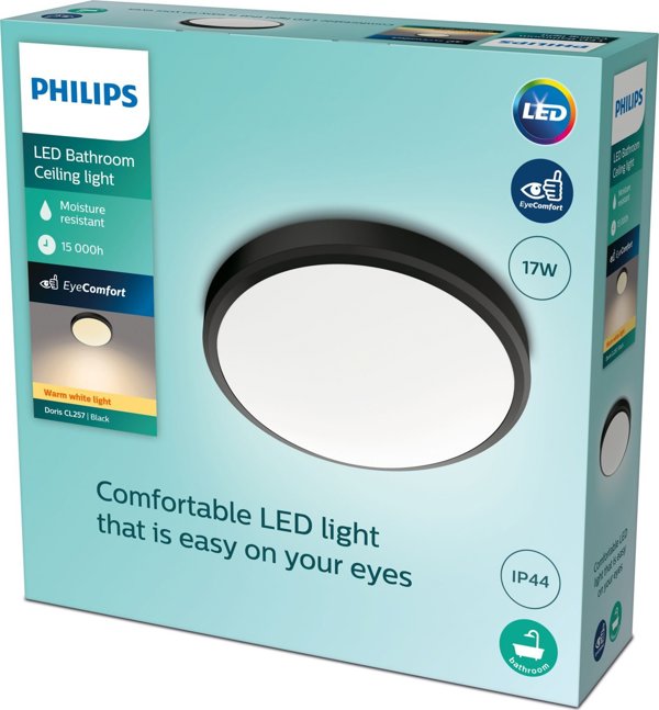 Φωτιστικό οροφής Philips DORIS CL257 EC RD 17W 27K B HV IP44 06