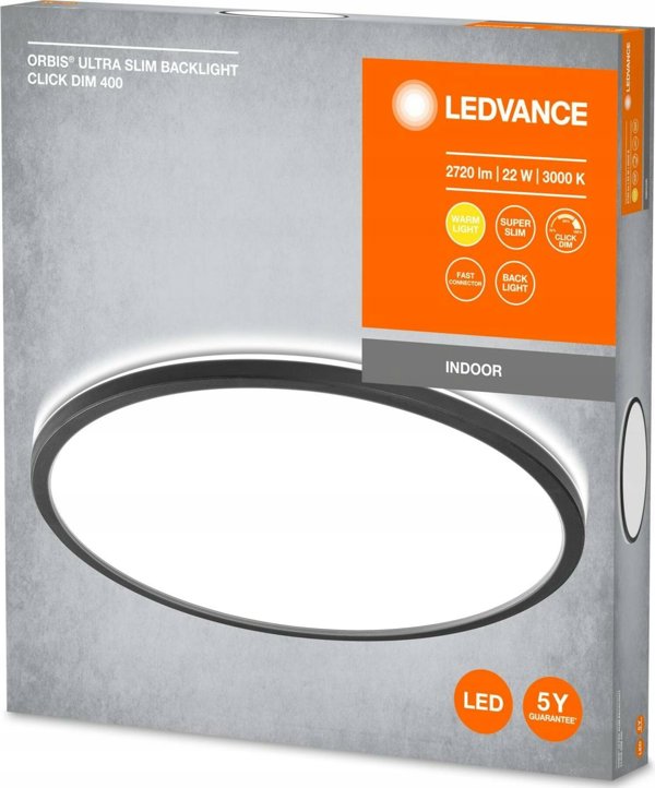 Φωτιστικό οροφής Ledvance ORBIS ULTRA SLIM BL CLICKDIM 400 BK