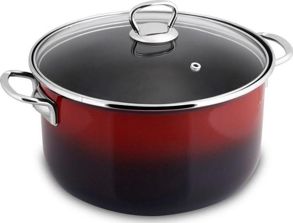 Lamart LT1184 Εμαγιέ Γλάστρα Μαγειρέματος, 24cm, Κόκκινο/Μαύρο