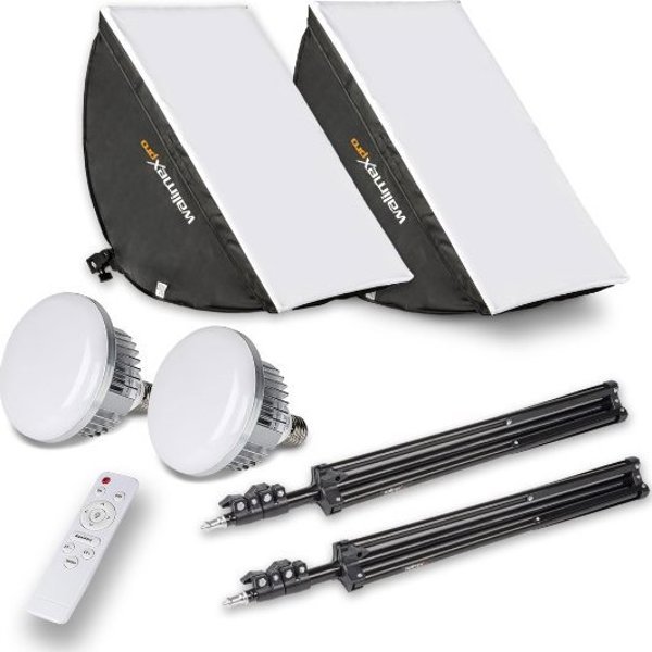 λάμπα στούντιο Walimex walimex pro LED 60W Softbox 40x60cm Bi color Kit 2