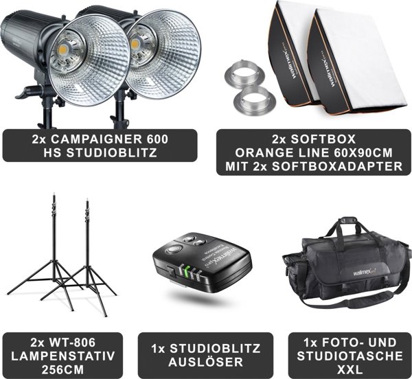 Lampa studyjna Walimex walimex pro Campaigner 600 HS Set Double