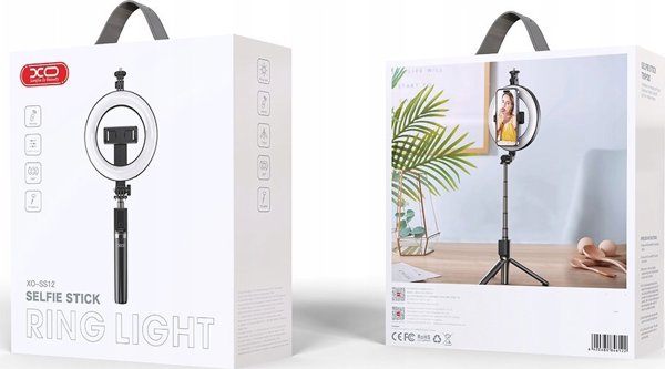 Φωτιστικό γραφείου XO XO ring light SS12 95cm LED + τρίποδο, μαύρο