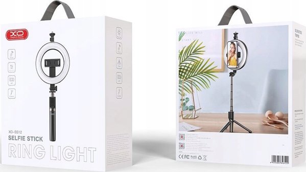 Φωτιστικό γραφείου XO XO ring light SS12 95cm LED + τρίποδο, μαύρο