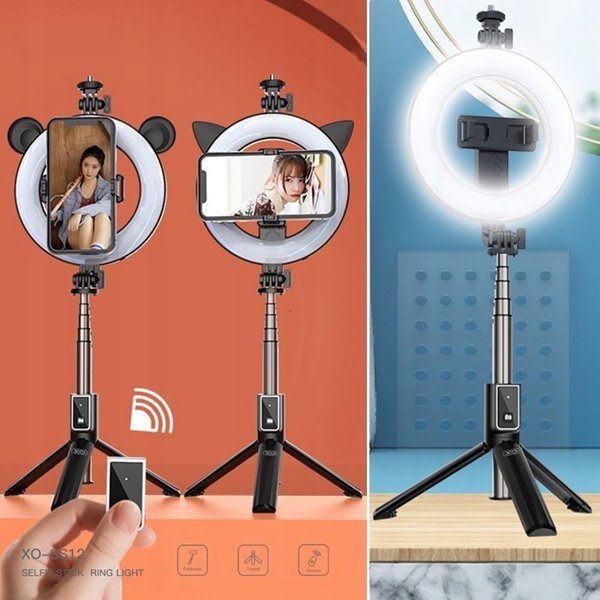 Φωτιστικό γραφείου XO XO ring light SS12 95cm LED + τρίποδο, μαύρο