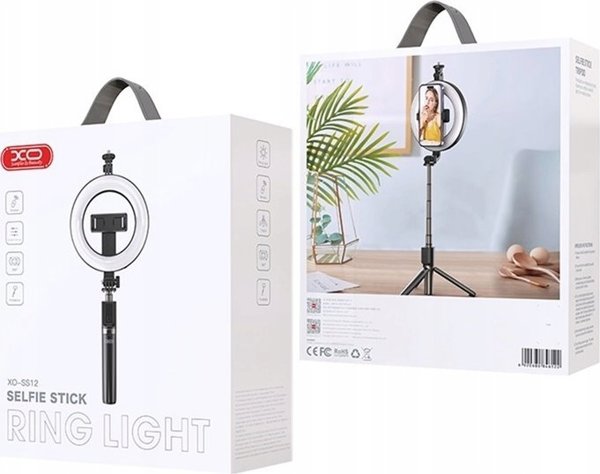 Φωτιστικό γραφείου XO XO ring light SS12 95cm LED + τρίποδο, μαύρο