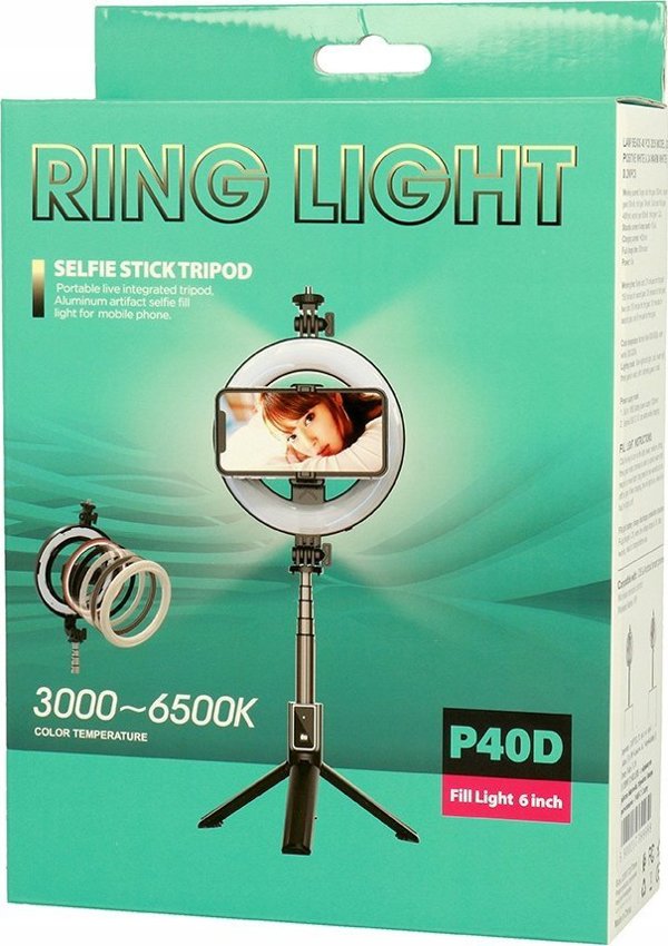 Φωτιστικό γραφείου XO XO ring light SS12 95cm LED + τρίποδο, μαύρο
