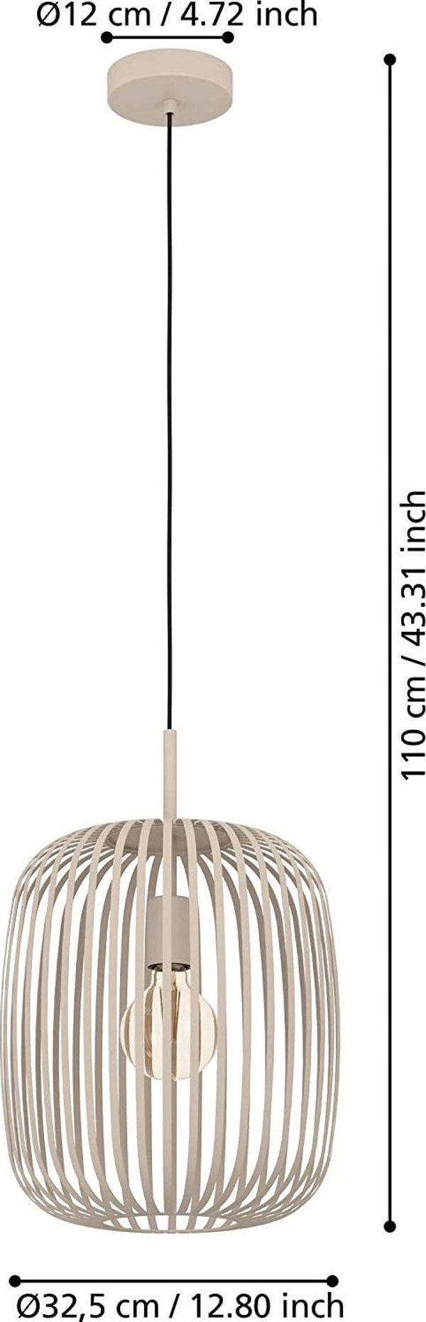 EGLO ΚΡΕΜΑΣΤΟ ΦΩΤΙΣΤΙΚΟ ROMAZZINA E27 900496 Κρεμαστό φωτιστικό SAND 13957783 9008606244300