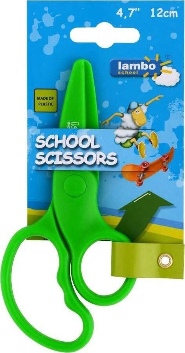Ψαλίδι σχολικό Lambo School 12cm με πλαστική λεπίδα LAMBO