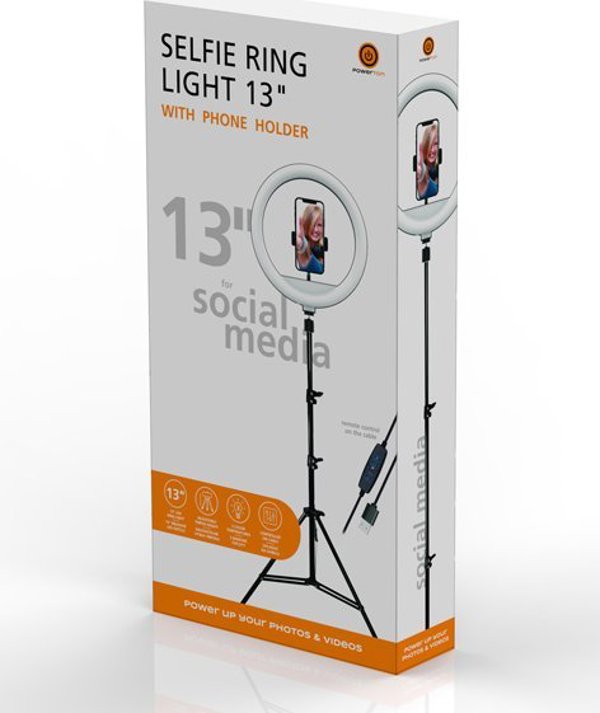 Δακτυλιοειδής λάμπα Powerton WPRL2W 13", LED λευκό