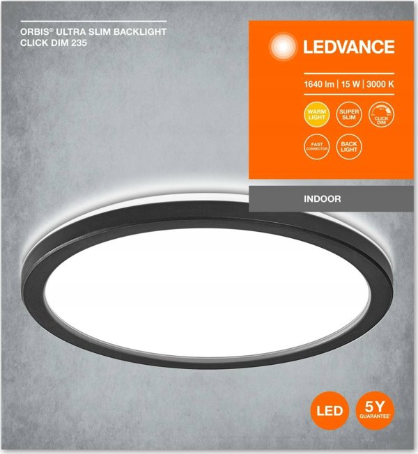 Φωτιστικό οροφής Ledvance ORBIS ULTRA SLIM BL CLICKDIM 235 BK