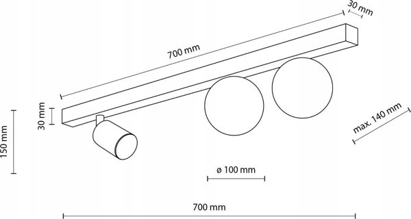 Φωτιστικό οροφής TK Lighting LAMP CEILING VOXGU10 10W + G9 2X8W