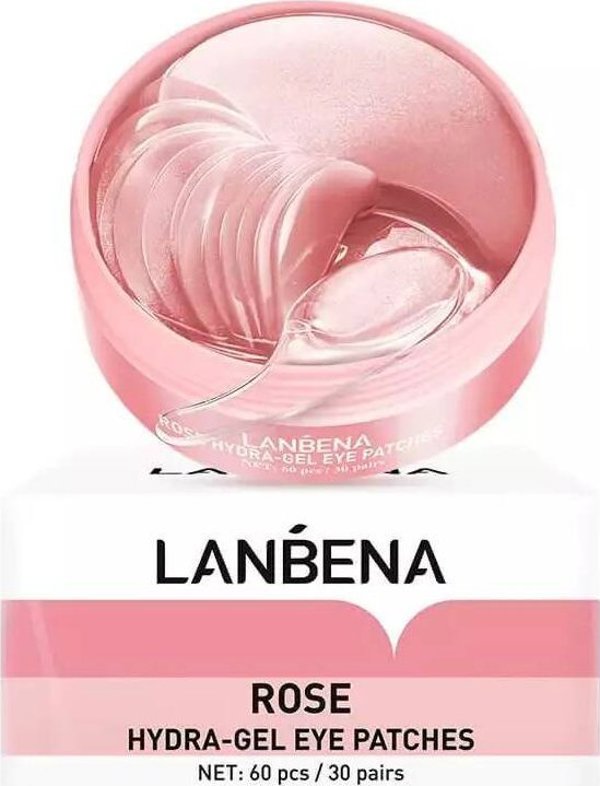 Lanbena Rose υδρογέλης επιθέματα ματιών με εκχύλισμα τριαντάφυλλου 60 τεμ