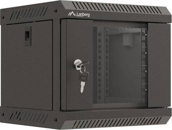 Lanberg Κρεμαστή Ράγα Rack 10" 4U 300x300 Με Γυάλινη Πόρτα Μαύρη (flat pack)