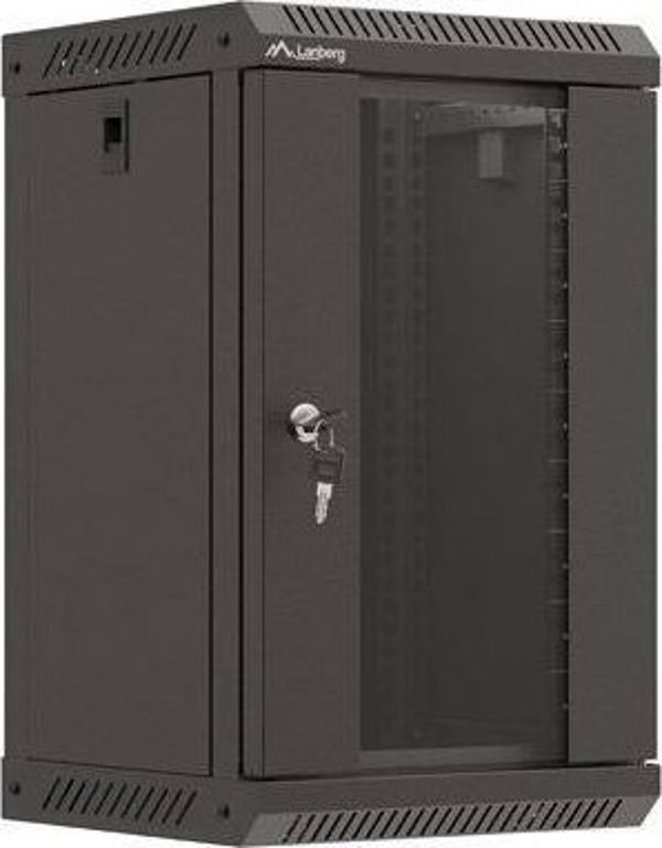 Lanberg Εγκαταστάσιμη ντουλάπα Rack Lanberg Κρεμαστή 10" 9U 300x300 Γυάλινη Πόρτα (flat pack) Μαύρη