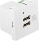 Πρίζα Lanberg 45X45 230V Φορτιστής 2XUSB 2.1A Λευκό LANBERG