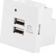 Πρίζα Lanberg 45X45 230V Φορτιστής 2XUSB 2.1A Λευκό LANBERG