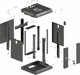 Lanberg ML 10" 6U Ράφι τοίχου Rack με γκρι γυάλινη πόρτα (Flat Pack)