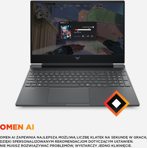 Laptop HP Victus 15-fb3045nw C5HV7EA R5 240 15,6" FHD 144Hz 16GB 512SSD RTX5050 DLSS 4 W11