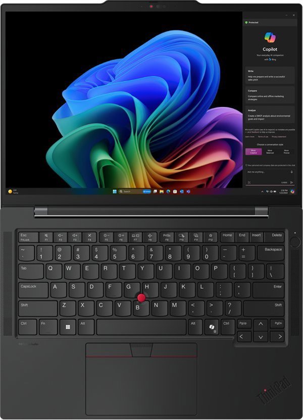Φορητός υπολογιστής Lenovo ThinkPad T14s | Μαύρο | 14 " | IPS | WUXGA | 1920 x 1200 pixels | Αντιθαμβωτικό | Snapdragon X Elite | X1E-78-100 | 32 GB | Συγκολλημένη LPDDR5x | SSD 1000 GB | Qualcomm Adreno GPU | Windows 11 Pro | 802.11be | Έκδοση Bluetooth