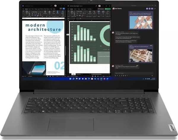 Lenovo V17 G4 Laptop, Intel Core i7, 8GB RAM, 512GB SSD, Windows 11 Pro, 17.3" Οθόνη, Γκρι