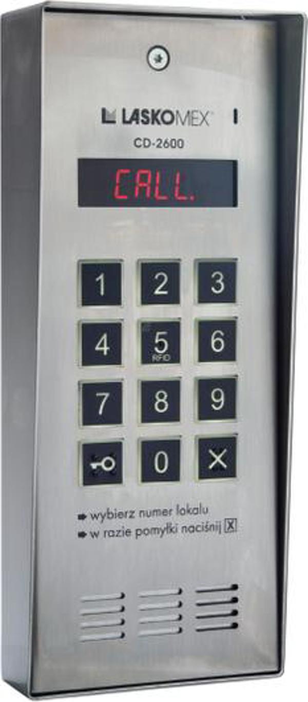 Laskomex CD-2600R Θυροτηλέφωνο με Αναγνώστη RFID, Επιτοίχιο, Ανοξείδωτο Ατσάλι, 90x215 mm