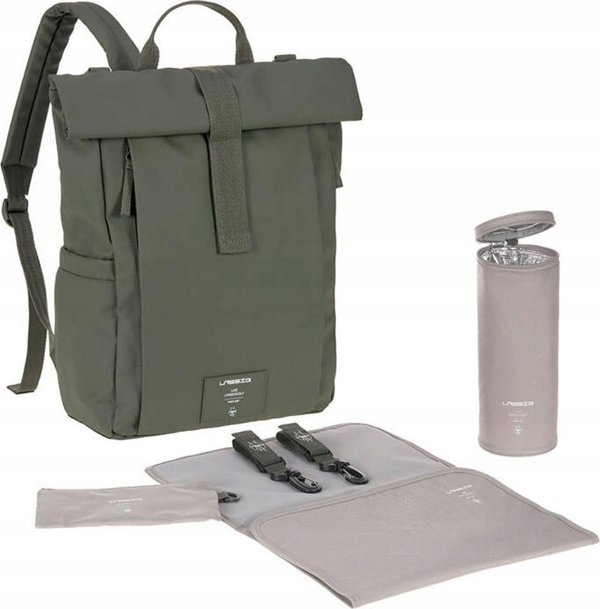 Lassig Green Label Rolltop Up Backpack Olive πράσινο