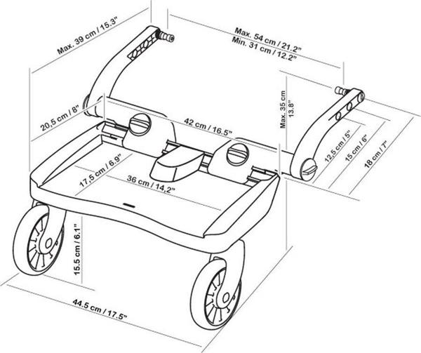 Lascal LAS Σετ BuggyBoard MAXI+ Μαύρο/Κόκκινο