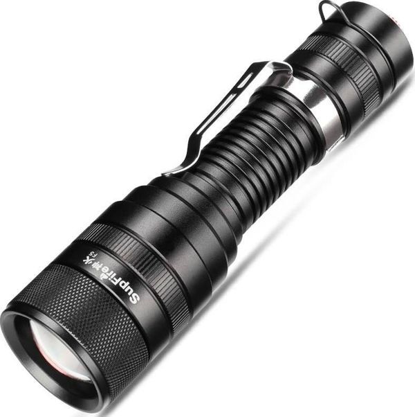 Φακός Superfire F5 LED, 1100lm, Μεταβλητό Ζουμ, Εμβέλεια 236m, Μαύρος