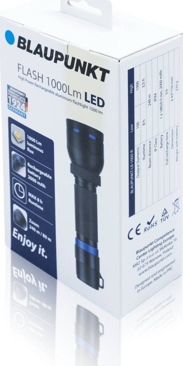 Φακός Blaupunkt Φακός LED Blaupunkt Flash Patrol 1000lm IPX4
