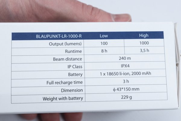 Φακός Blaupunkt Φακός LED Blaupunkt Flash Patrol 1000lm IPX4