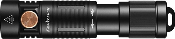 Fenix E05R Επαναφορτιζόμενος Φακός Μπρελόκ LED 400 Lumens, 4 Λειτουργίες Φωτισμού, Μαύρος