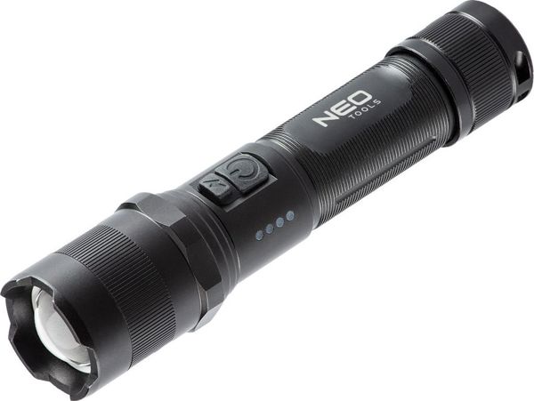 Φακός Neo 99-035 Επαναφορτιζόμενος USB 1000lm με OSRAM P9 LED και Zoom