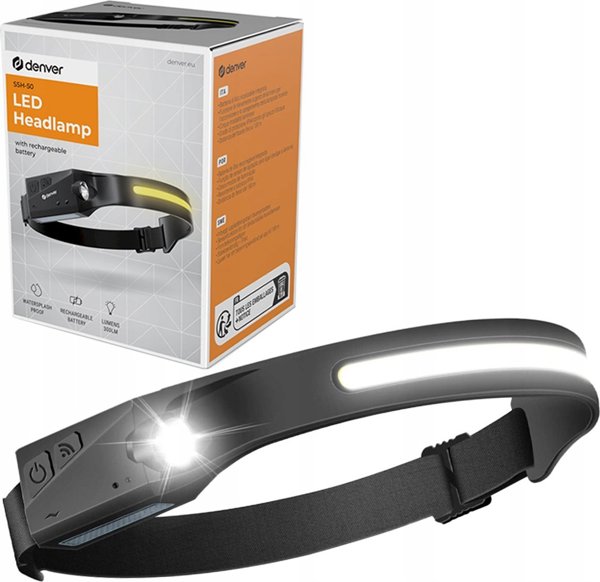 Φακός Denver SSH-50 LED-Head Lamp με Μπαταρία και Αισθητήρα