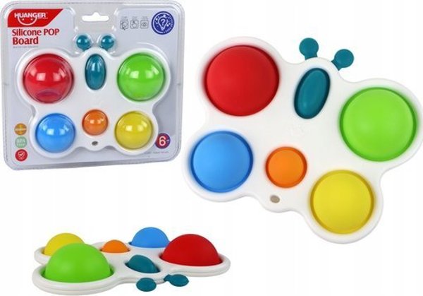 LeanToys Σιλικόνη Πίνακας Πολύχρωμη Πεταλούδα Pop It Εκπαιδευτικό