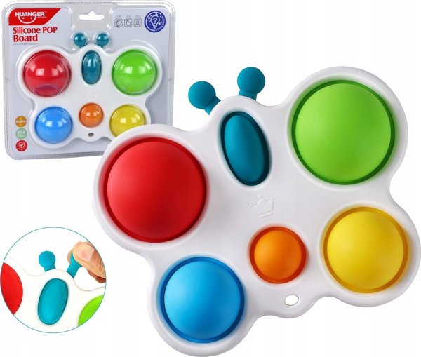LeanToys Σιλικόνη Πίνακας Πολύχρωμη Πεταλούδα Pop It Εκπαιδευτικό