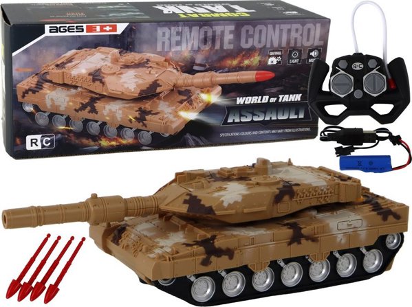 LeanToys Τανκ RC Τηλεκατευθυνόμενο 27 MHz Κίτρινο
