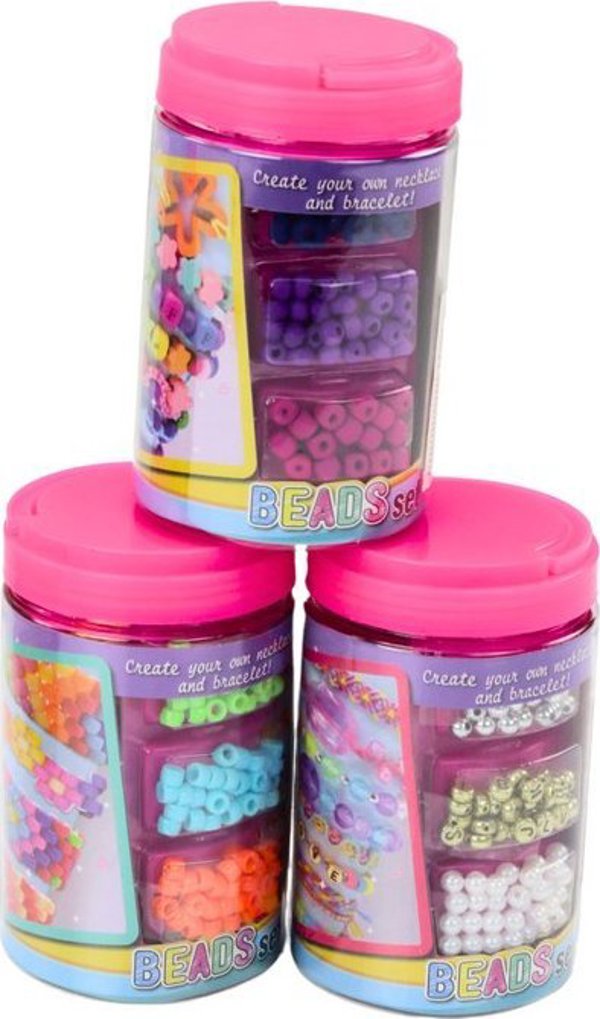 LeanToys Σετ Χαντρών Για Δημιουργία Κοσμημάτων 3 σε 1, Για Παιδιά Από 6 Ετών
