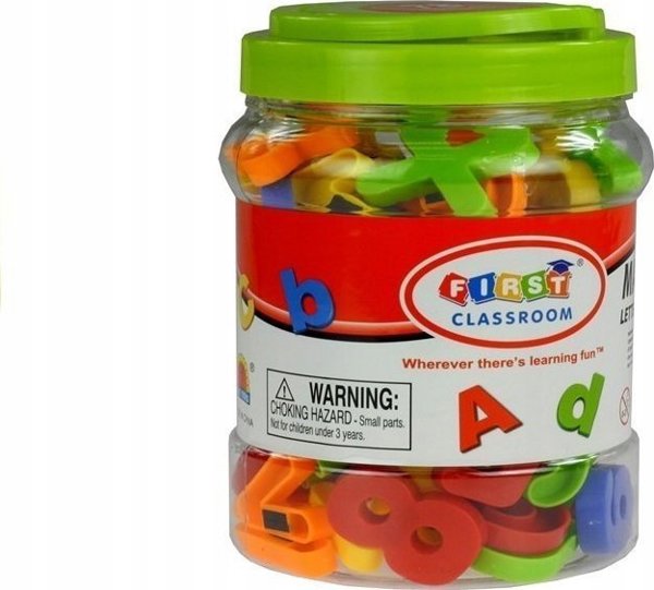 LeanToys Γράμματα Αριθμοί Μαγνητικά σε Βάζο Αλφάβητο 78 Στοιχεία LEAN TOYS